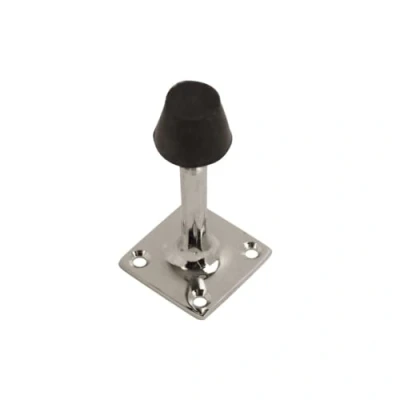 Image of Vibe Projection Square Door Stop 63mm on Chrome, Stopper, Rubber Bumper to Protect Door, Walls, and Skirting for Internal Use