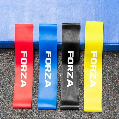 Image of FORZA Resistance Bands Pack of 4 TPE with Drawstring Bag Multi Strength for Fitness &amp; Rehabilitation Home Gym Workout Equipment