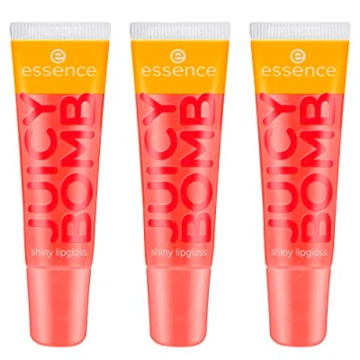 Image of essence Juicy Bomb Shiny Lip Gloss No. 103, Orange, Shiny, Radiant Fresh, Shimmering, Vegan, Alcohol Free, Paraben No Microplastic Particles, Pack of 3 (3 x 10 ml)