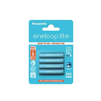 Image of Panasonic 4226 BK 4LCCE AAA Micro 550 mAh Eneloop Lite Rechargeable Battery