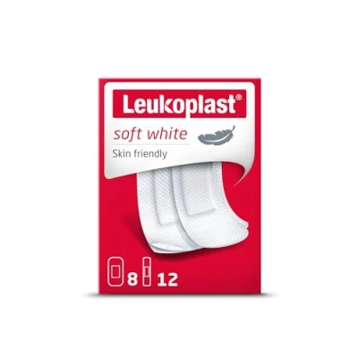 Image of Leukoplast Soft White Plasters Absorbant Breathable Fabric Sterile Wound Dressing Pads Skin Friendly Comfortable Low Adhesive 19x72mm 20 PCs