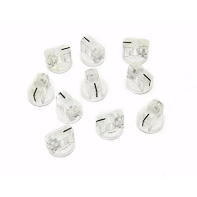 Image of Dopro 10pcs Clear Guitar AMP Effect Pedal Knobs Pointer Knob with Set Screw Transparent