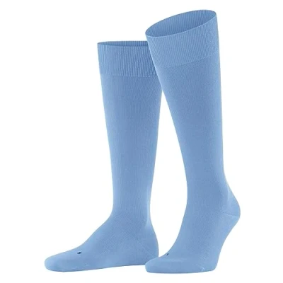 Image of FALKE Men&#039;s Ultra Energizing M KH Cotton With Compression 1 Pair Knee High Socks, Blue (Cornflower 6554) Calf circumference W4, 7 8