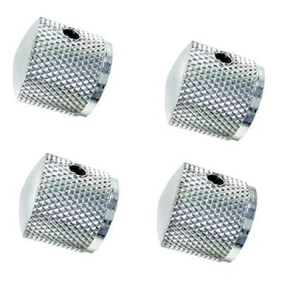 Image of JIANZHENKEJI Pack of 4pcs Chrome Knob Volume Tone Control Knobs with 1pcs Allen Keys Screws Set for Electric Guitar Bass Screw Type(Chrome)