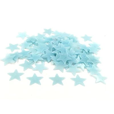 Image of Ymai Pack of 200 Luminous 3D Star Stickers in Blue for the Wall, Ceiling Bedroom or Children&#039;s Room, Guaranteed Long Fluorescent Luminosity