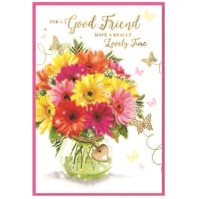Image of Friend Birthday Card Flowers Ladies Adult Female Her Size: 7.5&quot; x 5.25&quot; (Fr A)