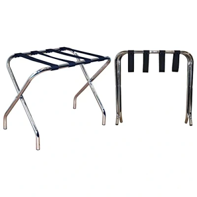 Image of Harbour Housewares Folding Metal Luggage Racks Chrome Pack of 2