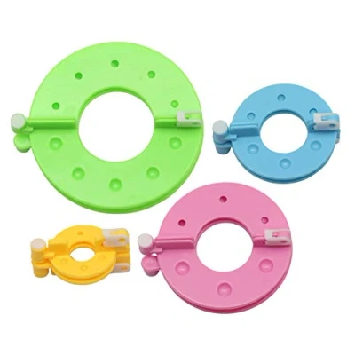 Image of Glorex 5 2001 44 Plastic Pompom Maker Set of 4 Different Sizes for Making Pompoms