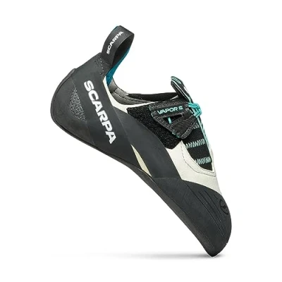 Image of Scarpa W Vapor S Black Flexible Powerful Women&#039;s Slipper Climbing Shoe, Size EU 41.5 Colour Dust Grey Aqua, Gray 8.5 UK
