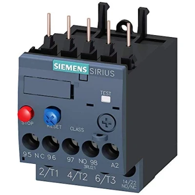 Image of Siemens 3RU2116 1JB0 Overload Relay 7.0...10 A For Motor Protection Sz S00, Class 10, F. Mounting Onto Contactor Main Circuit: Screw Terminal Aux. Manual Automatic Reset, White
