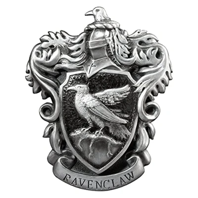 Image of The Noble Collection Harry Potter Ravenclaw Crest Wall Art 11in (28cm) Elegant Silver Resin Plaque Officially Licensed Film Set Movie Props Gifts