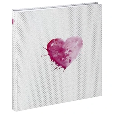 Image of Hama &quot;Lazise Bookbound Photo Album, 50 white pages, fits 250 photos in 10x15cm format, Pink Heart Dots