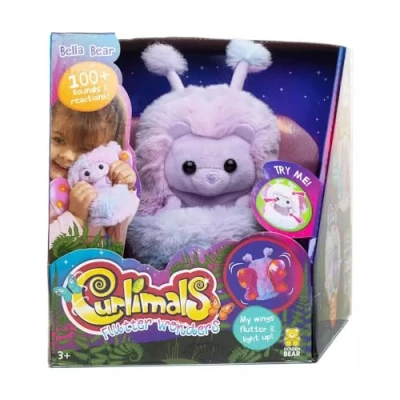 Image of Curlimals Flutter Wonders Bella Bear Teddy Bear, Interactive Cute Plush Butterfly with 100+ Sounds, Movements &amp; Lights. Age 3+