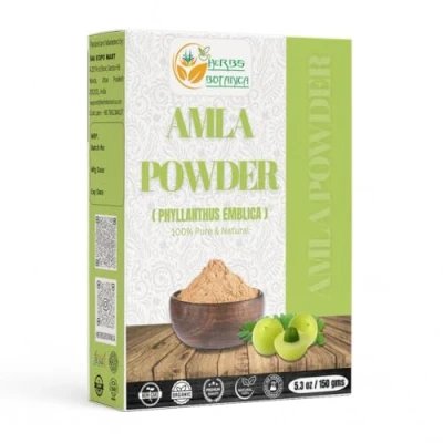 Image of Herbs Botanica 100% Natural Amla Powder aka Indian Gooseberry (Amalaki) 5.3 oz Vitamin C Extract Immune Support Gooseberry/Emblica Officinalis 150 GMS