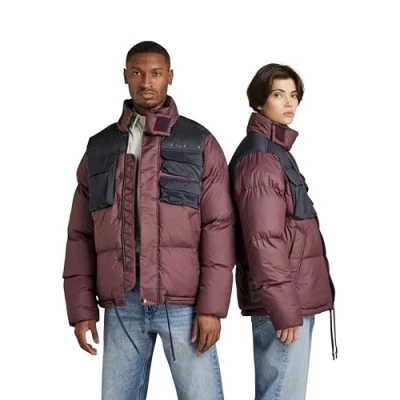 Image of G STAR RAW Men&#039;s Unisex Attac Utility Puffer, Purple (vineyard wine D21937 B958 D303), L