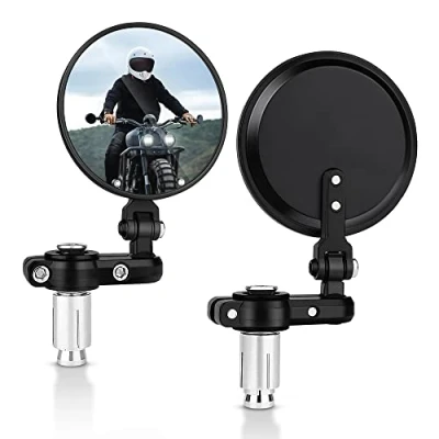 Image of MICTUNING Mirror for Motorbike,Motorbike Bar End Mirrors Universal 7/8 inches 22mm Motorcycle Rear Bike Mirror,High Definition, Blast resistant.3 Round Handlebar Wing Foldable Mirrors(2 Pack)