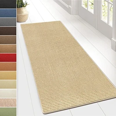 Image of Sylt Sisal Rug Floor Runner, Woven Natural Fibre Area Home Bedroom Living Room Rug, Carpet Runner (66 x 150 cm, Ivory)