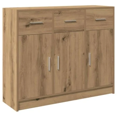 Image of vidaXL Sideboard Artisan Oak Engineered Wood Storage Cabinet/Buffet 91x28x75 cm Home/Office/Living Room