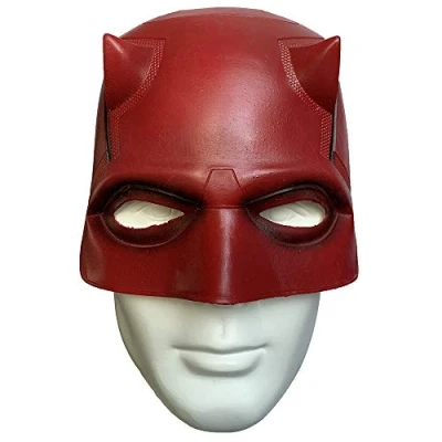 Image of LePyCos DD Daredevil Matt Mask Helmet Latex Cosplay Masquerade Party Halloween Costume Props Red