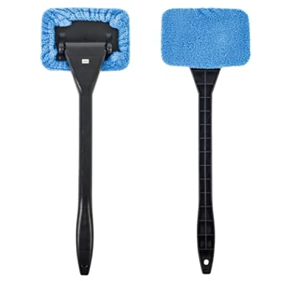 Image of GADLANE Long Reach Windscreen Cleaner 2 Pack Handle Microfiber Car Tool, Cloth Demister Pad Window Ideal for Fog Moisture Removal 2PCS