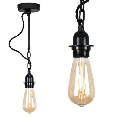 Image of MiniSun Industrial Steampunk Satin Black Wall Light Fitting Complete with a 4w LED Filament Bulb [2700K Warm White]