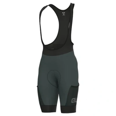 Image of Alé Cycling Men&#039;s Off Road Gravel Stones Cargo Bib Shorts, Green Wood, XL