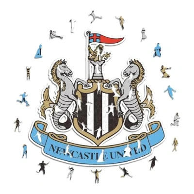Image of Iconic Puzzles, Newcastle United FC Crest, 100% eco sustainable wooden puzzle with official license, size L, 500 pieces