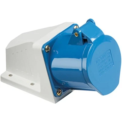 Image of KnightsBridge 16A 240V IP44 Angled Surface Mount Socket 2 P+E