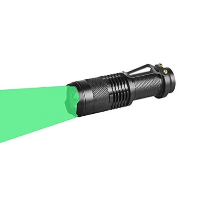 Image of Green Light Torch, WESLITE Mini Torch Beam LED Flashlight 1 Mode Zoomable Hunting Torches with Clip Long Range for Night Vision Fishing (Battery not Included)