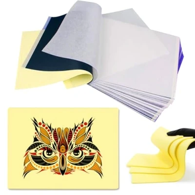 Image of Tattoo Practice Skin 3 mm with Transfer Paper Set, Faux and 15 Set Included for Beginners Artists