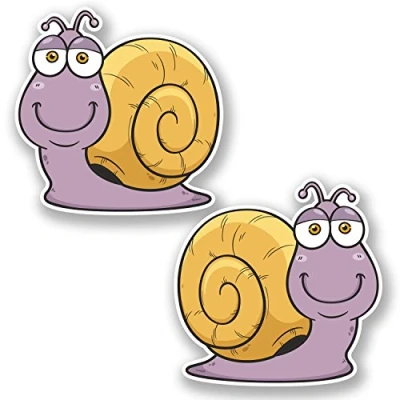 Image of 2 x 15cm Snail Vinyl Sticker Bike Laptop Helmet Car Kids Skate Girls #4883 (15cm 15cm)