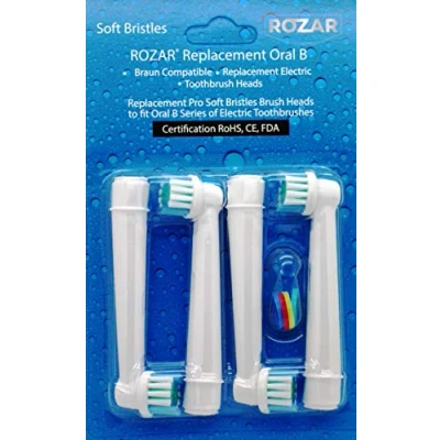 Image of ROZAR Premium Compatible Replacement Toothbrush Heads for Oral B Braun Electric