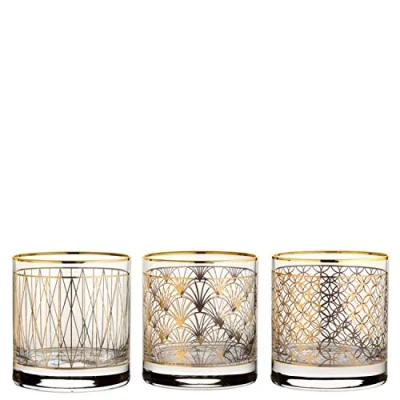Image of Utopia P42884 Gold Coco Tumblers 11.5oz (33cl) Mixed 3 designs Pack of 12
