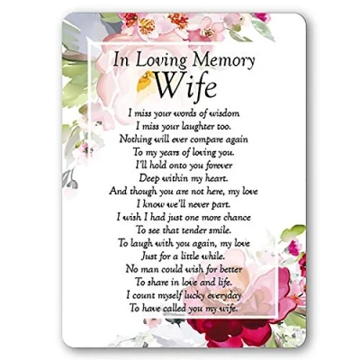 Image of In Loving Memory Wife Waterproof Graveside Memorial Card TY194