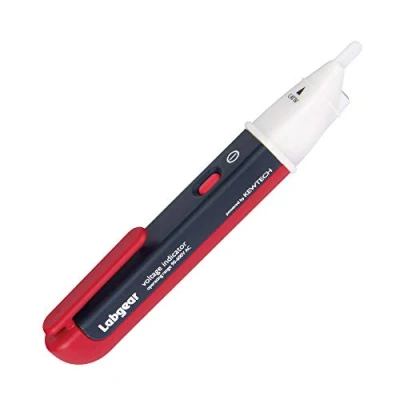Image of Labgear Voltage Detector Electrical Tester Pen 2 in 1 with LED Torch and Audible Tone Non Contact Power Cable Testing, Red