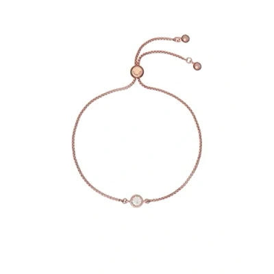 Image of Ted Baker Sarsa Crystal Drawstring Adjustable Bracelet For Women (Rose Gold/Crystal)