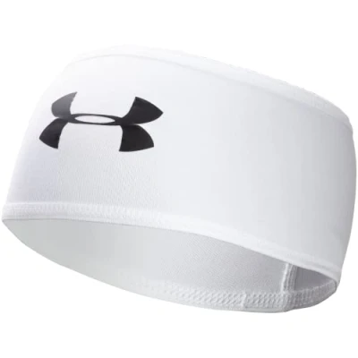 Image of Under Armour Football Headband Skull Wrap Solid White OSFM