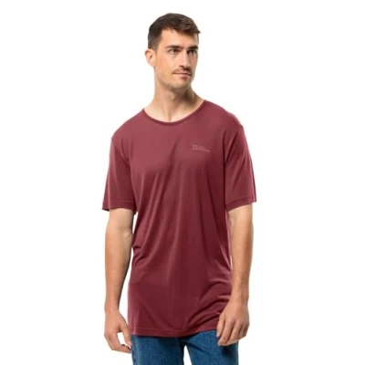 Image of Jack Wolfskin Men&#039;s Mola T M Shirt, Deep Ruby, L