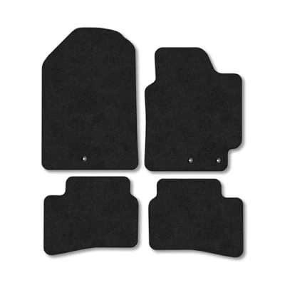 Image of Car Mats Compatible with Kia Rio (2017+) Tailored Fit Black Carpet Floor Set Accessory Custom 4 Pieces Anti Slip Backing &amp; Binding Trim Edge
