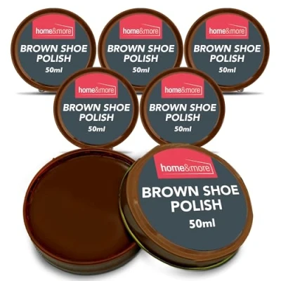 Image of SOL 6pk Brown Shoe Polish for Leather 150ml Boot with Beeswax &amp; Carnauba Wax Lasting Shine Tan Dark Light
