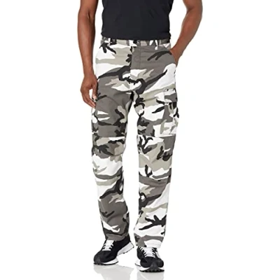 Image of BACKBONE Mens Fashion Bright Camouflage Cargo Pants Military Combat Style BDU