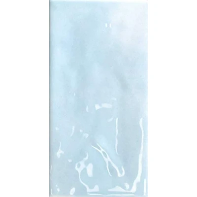Image of Gloss Ceramic Wall Tile Joyful Brick 100mm x 200mm Versatile Laying Options Easy Installation Single Tile, Sky Blue
