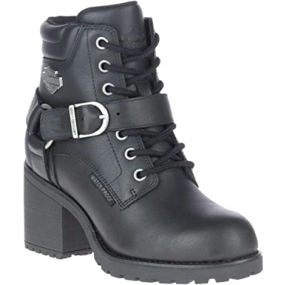 Image of Howell Waterproof Full Grain Leather Women&#039;s Block Heel Riding Boots