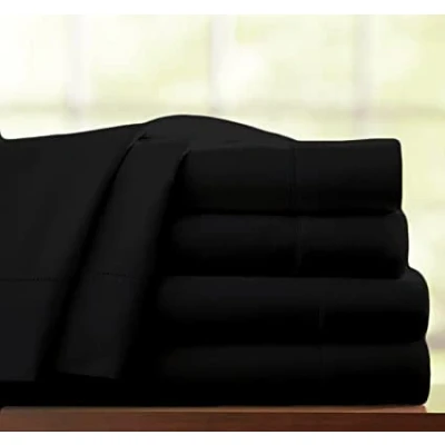 Image of 100% EGYPTIAN COTTON 300 THREAD COUNT HOTEL QUALITY EXTRA DEEP 16&quot; FITTED SHEET (King, Black)