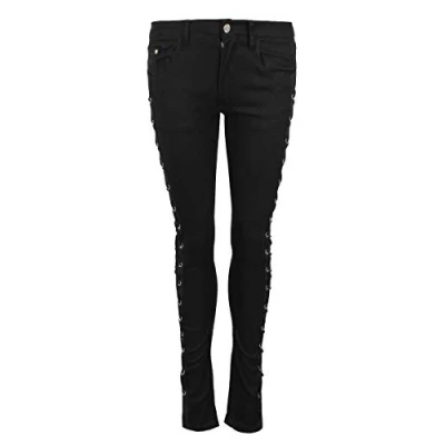 Image of Banned Corset Lace Up Jeans Gothic Trousers Black