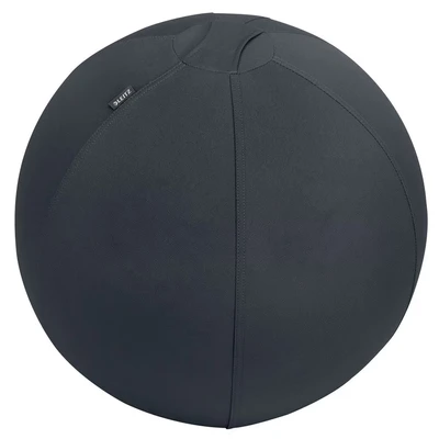 Image of Leitz Ergo Active Sitting Ball, Ergonomically Designed Desk Chair Alternative, 55cm Diameter, Includes Fabric Ball Cover, Hand Air Pump &amp; 2 x Plugs, Range, Velvet Grey, 65410089