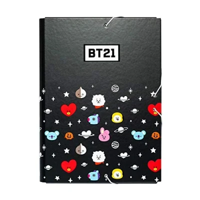 Image of Grupo Erik BT21 Official Merchandise Premium A4 File Folder 13.4 x 10 inches 34 25.5 cm 3 Flap Document Organizer School Kawaii Gifts