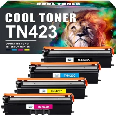 Image of Cool Toner TN423 Compatible Cartridge for Brother TN 423 421 TN421 HL L8260CDW L8360CDW MFC L8690CDW L8900CDW DCP L8410CDW L8410CDN (Black Cyan Yellow Magenta, 4 Pack)