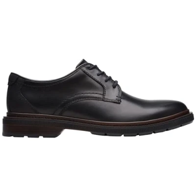 Image of Clarks Men&#039;s Burchill Derby, Black Leather, 8 UK