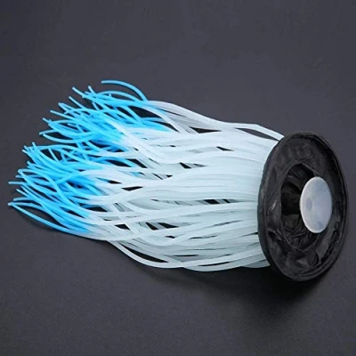 Image of Aquarium Ornament, Simulation Artificial Silicone Sea Anemone Luminous Coral Decoration for Fish Tank Freshwater Saltwater(Blue)